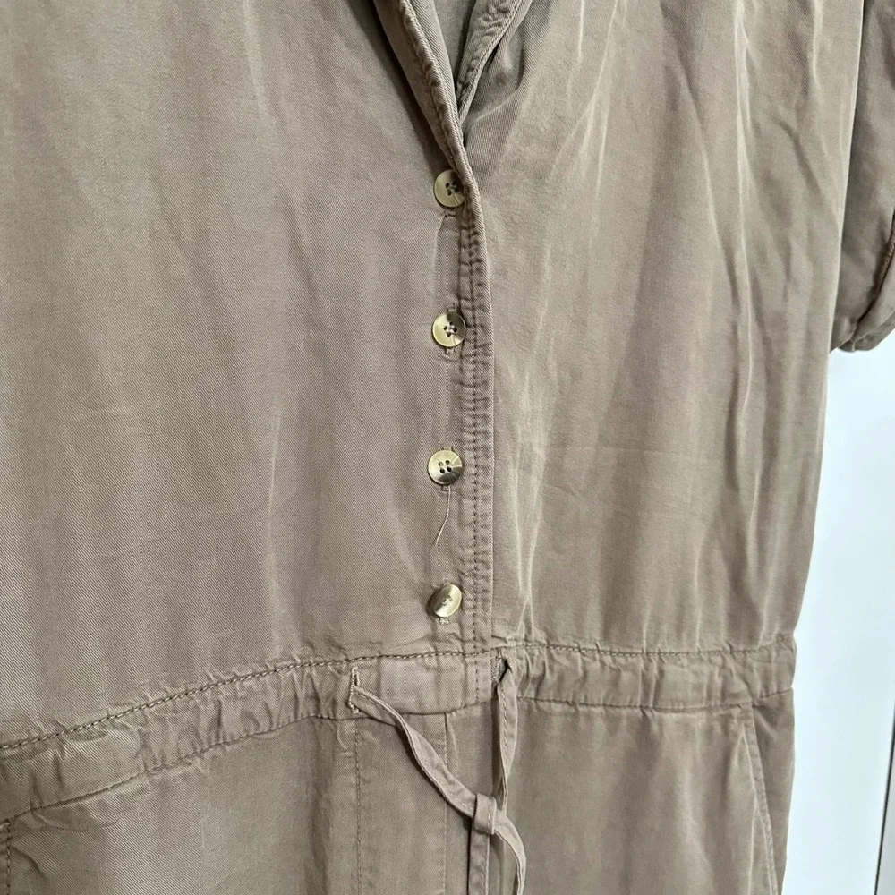 Free People | Woman's‎ Lottie Brown Short Sleeve Drawstring Utility Jumpsuit, S